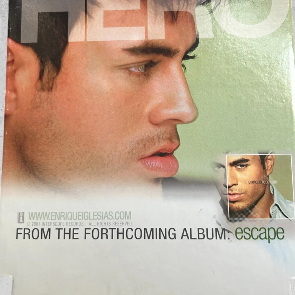Promo Enrique Iglesias Hero Bin Display Card Rare Record Store - Picture 5 of 5
